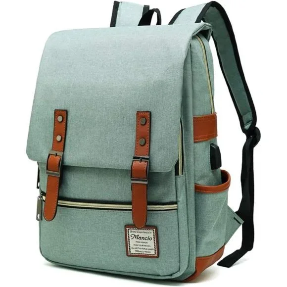 Vintage Laptop Backpack with USB Charging Port, Tear Resistant Business Backpack - Picture 1 of 6
